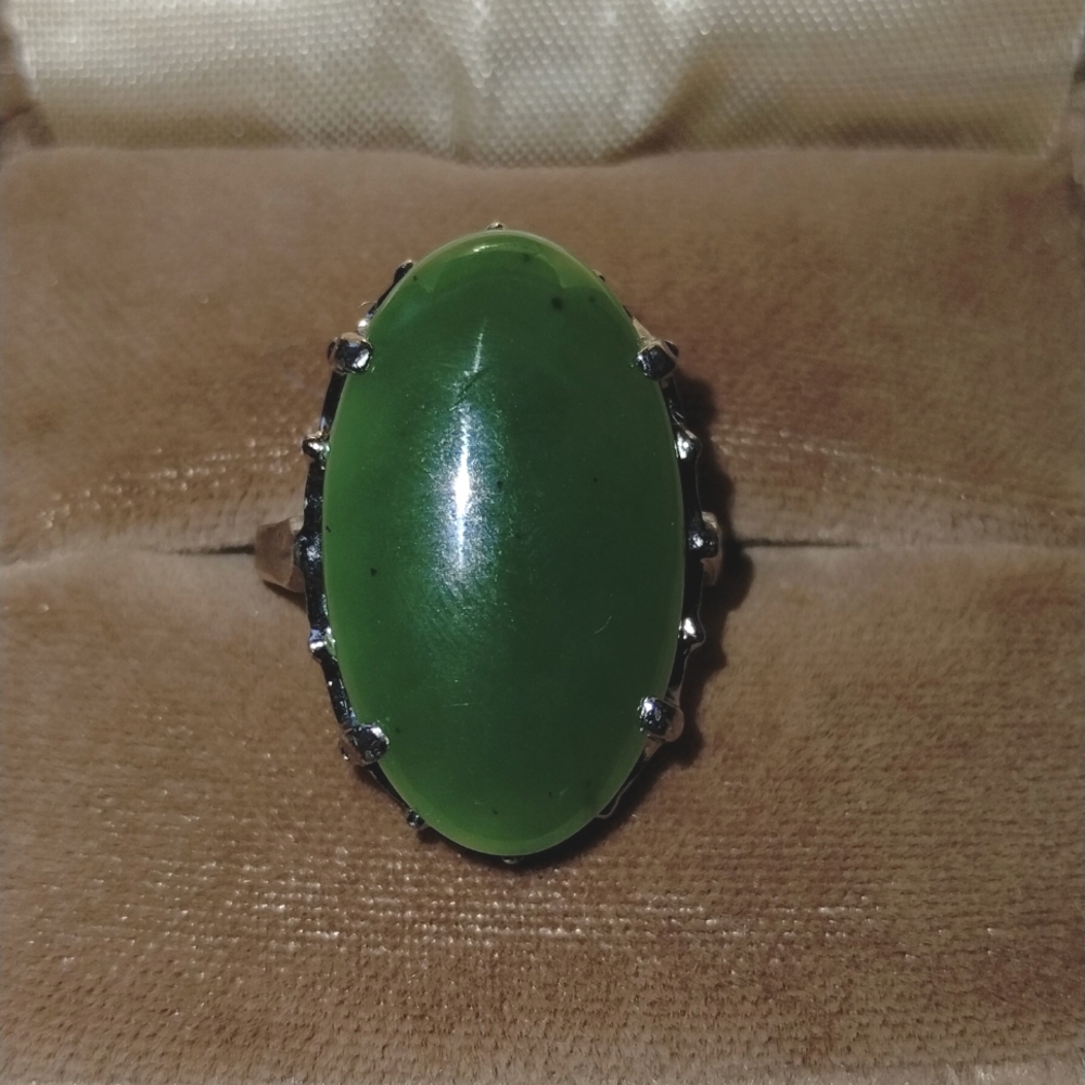 Sterling and Jade Ring